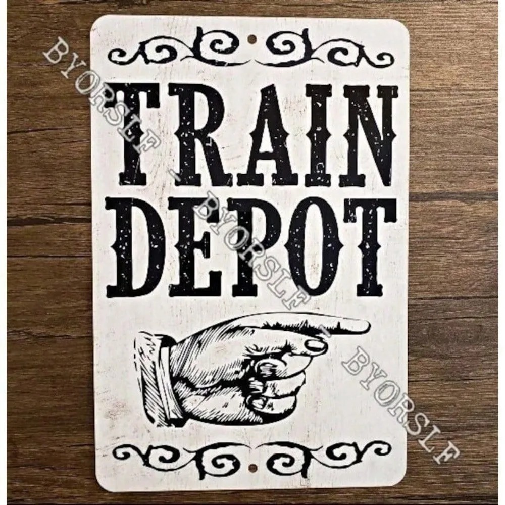 Home Office Depot - Vintage Retro Tren Deposu Alüminyum Duvar
