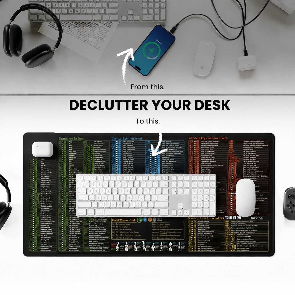 Mousepad Xl Extended - Pixiecube Excel Hile Çizelgesi Masa Pedi