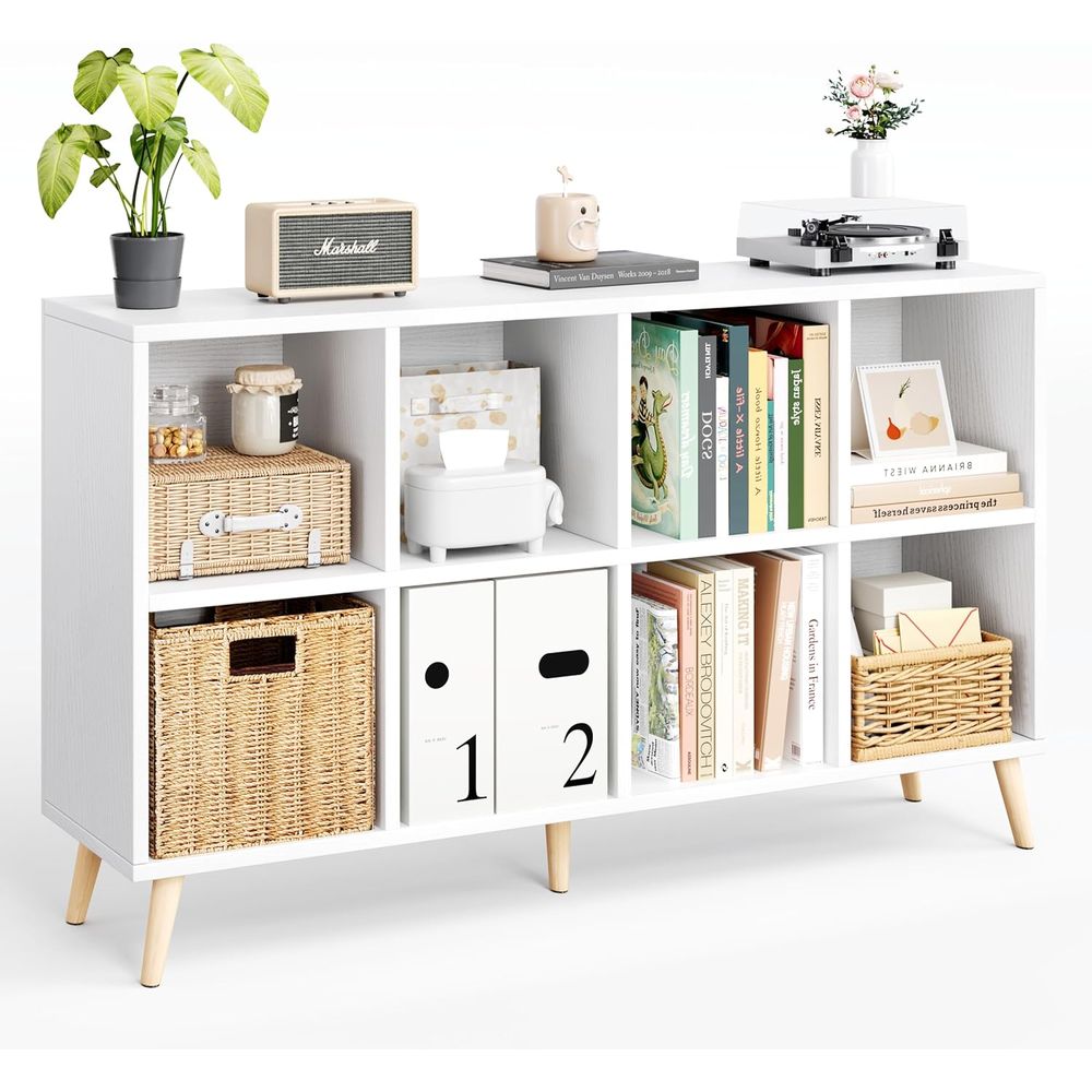 Home Office With Bookshelves - 2 Katlı Ahşap Kitaplık, Ayaklı, 11