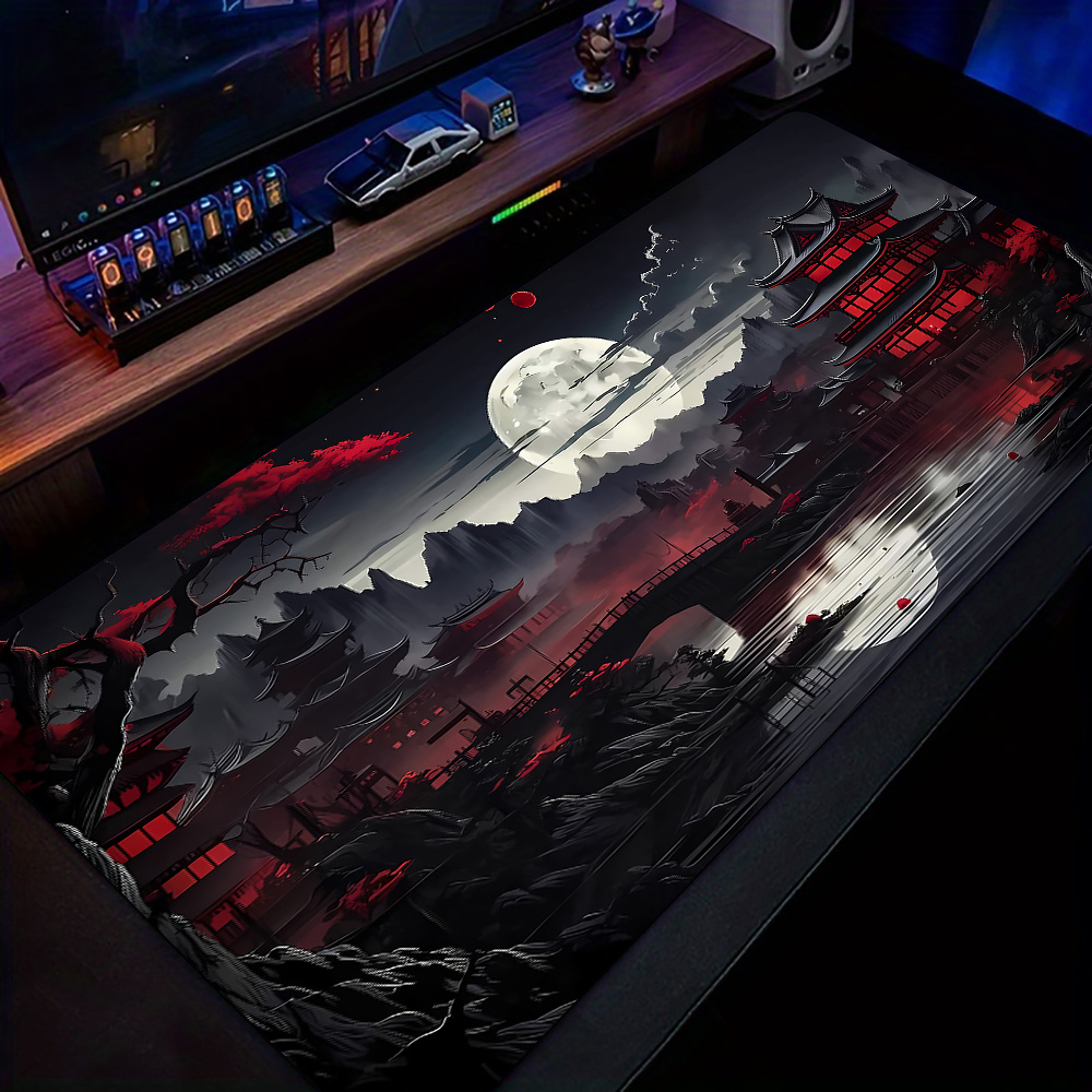 Mousepad Xl Extended - Mürekkep yıkama manzara illüstrasyonlu Mouse Pad