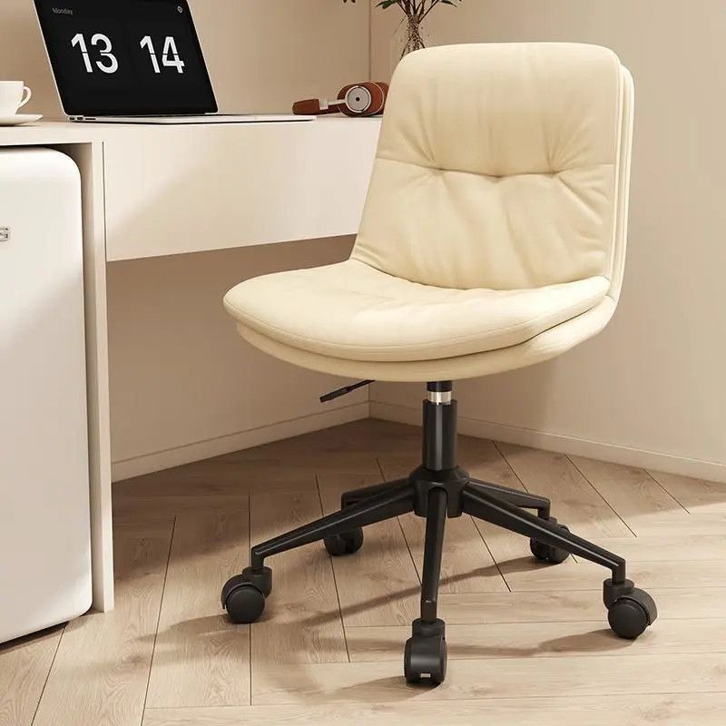 Home Office Desks - Oyuncu Koltuğu Krem Beyaz PU Deri