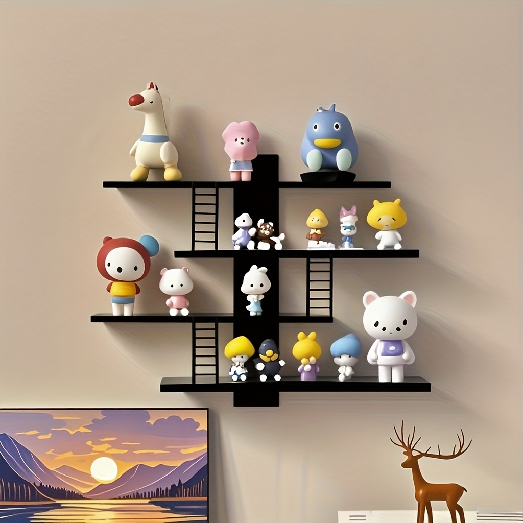 Home Office With Bookshelves - Delme Gerektirmeyen Duvara Monte Raf, Ev