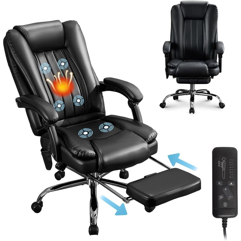 Ergonomic Office Chair - Isıtmalı Koltuk, Ayarlanabilir Ayak Dayama Yeri