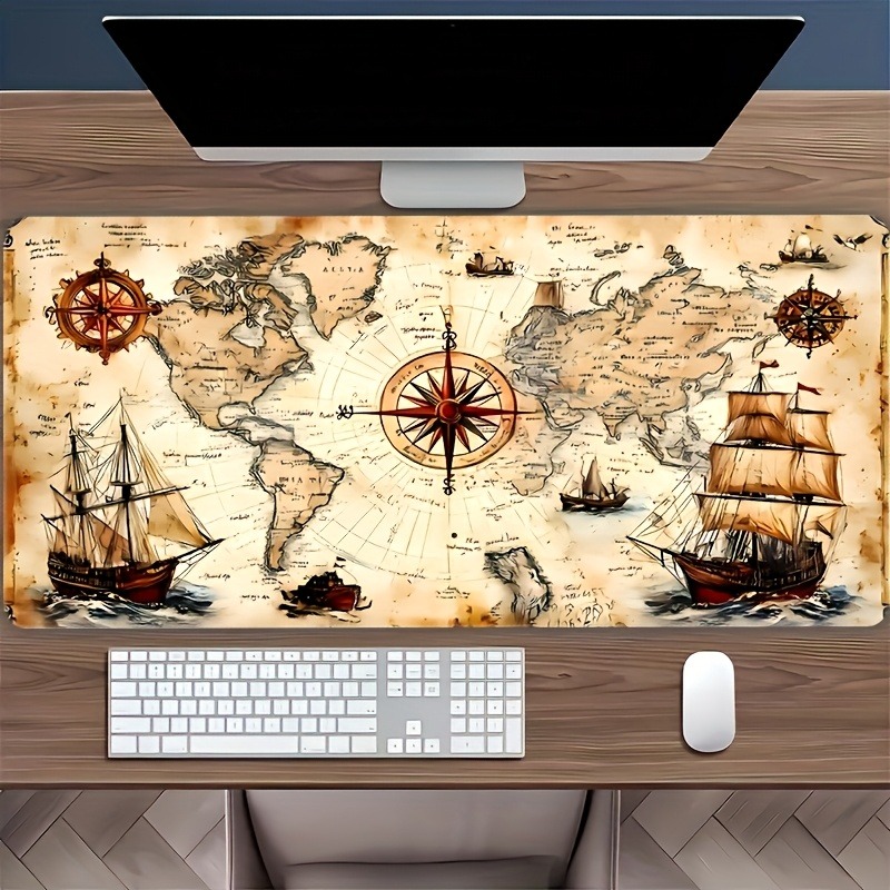 Mousepad Xl Extended - 1 parça retro denizcilik grafik tasarımı