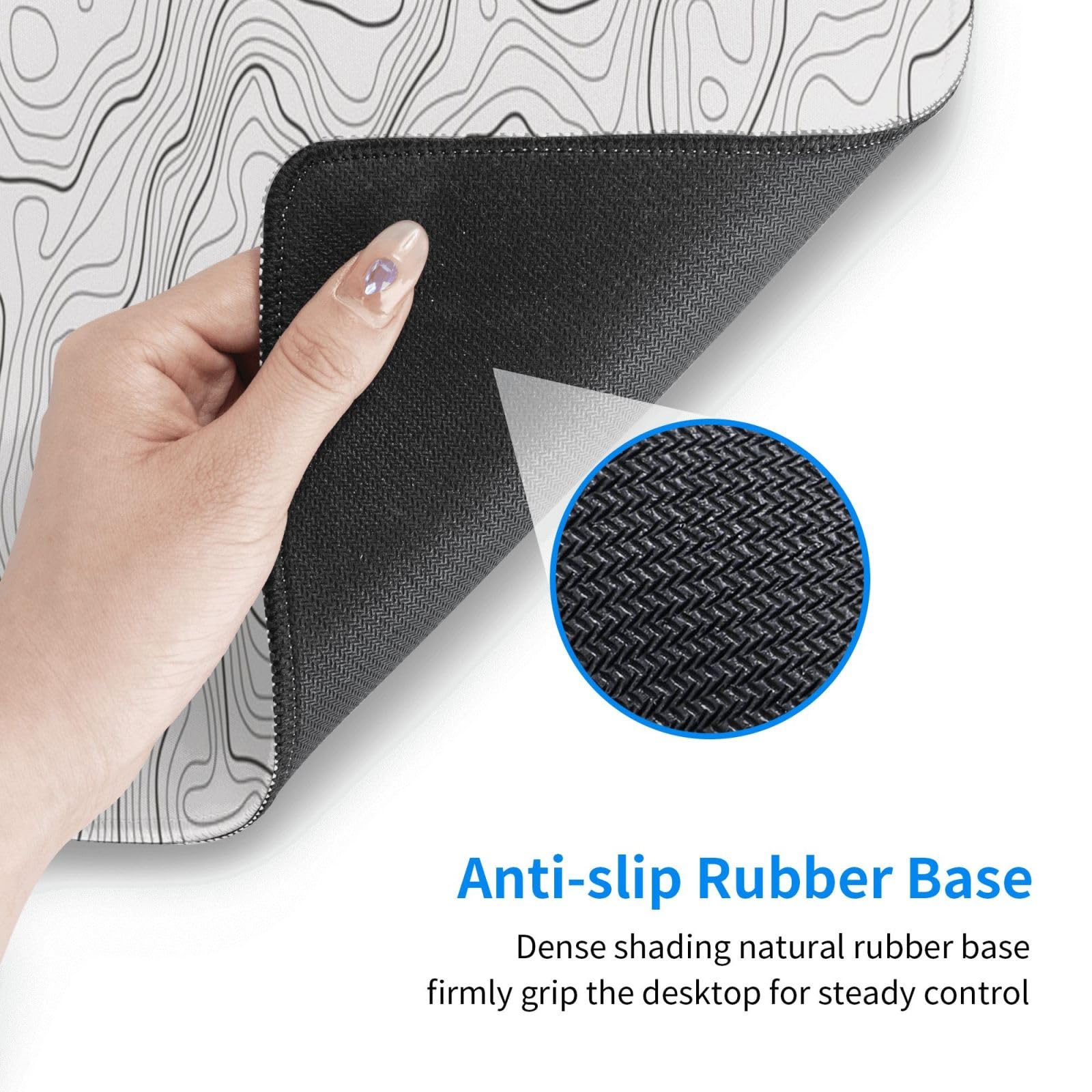 Soyut Beyaz Topografik Kontur  - Mousepad Xl Extended incelemesi ve fiyatı