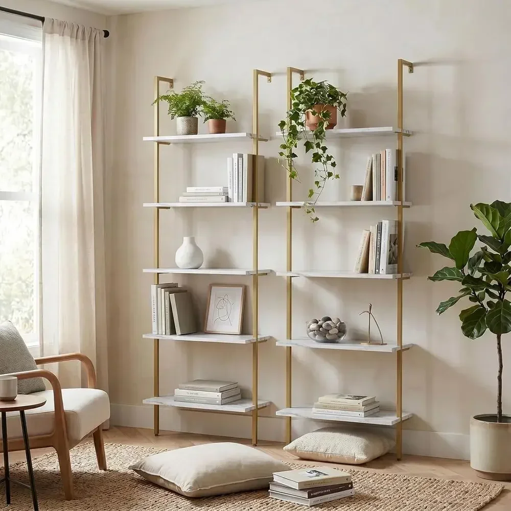 5 Katmanlı Beyaz Mermer Duvara - Home Office With Bookshelves incelemesi ve fiyatı