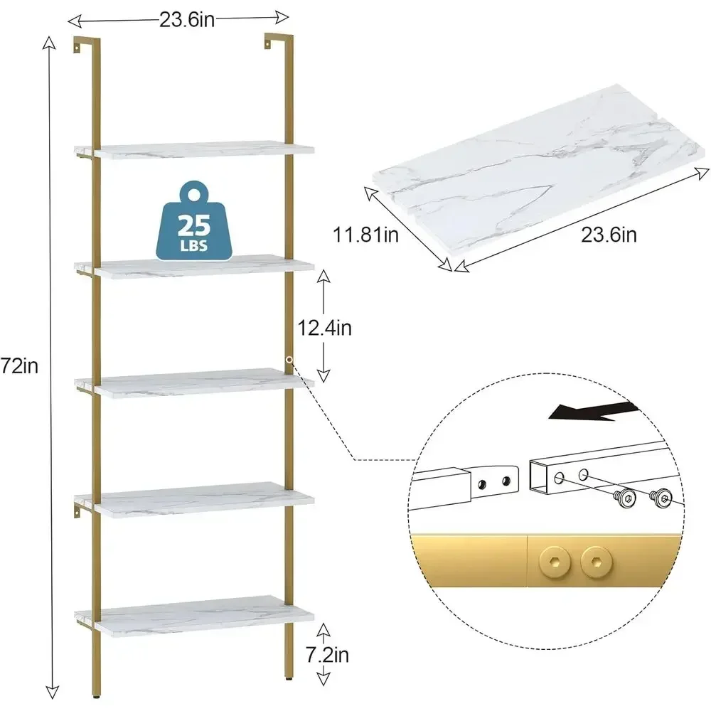 5 Katmanlı Beyaz Mermer Duvara - Home Office With Bookshelves incelemesi ve fiyatı