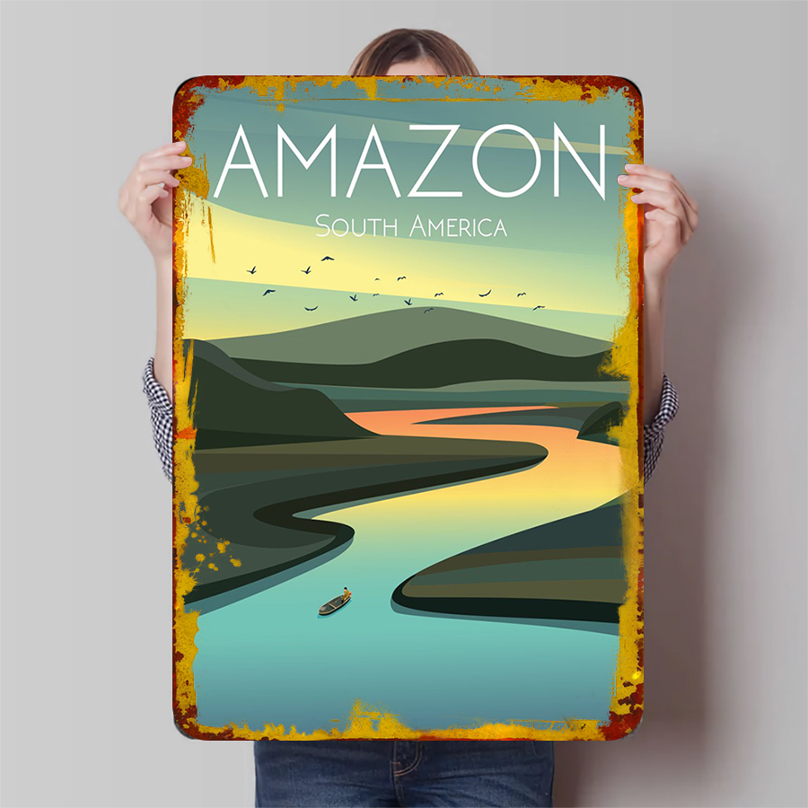 Amazon Nehir Manzara Metal Duv - Home Office Of Amazon incelemesi ve fiyatı