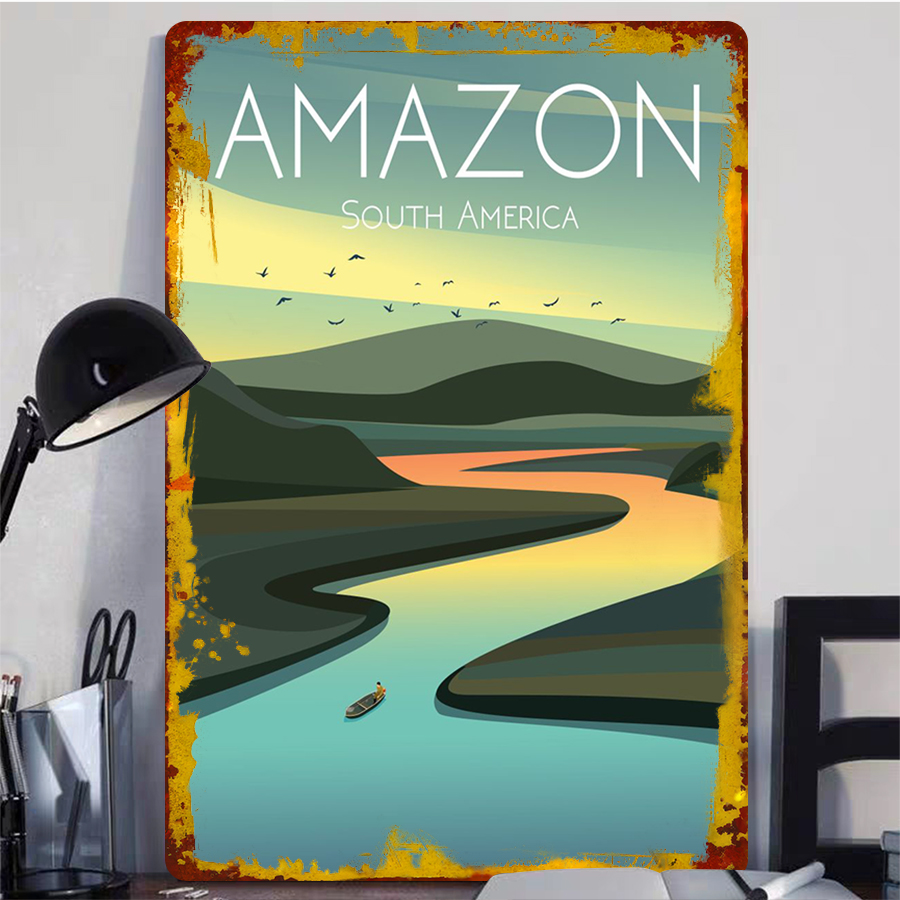 Amazon Nehir Manzara Metal Duv - Home Office Of Amazon incelemesi ve fiyatı