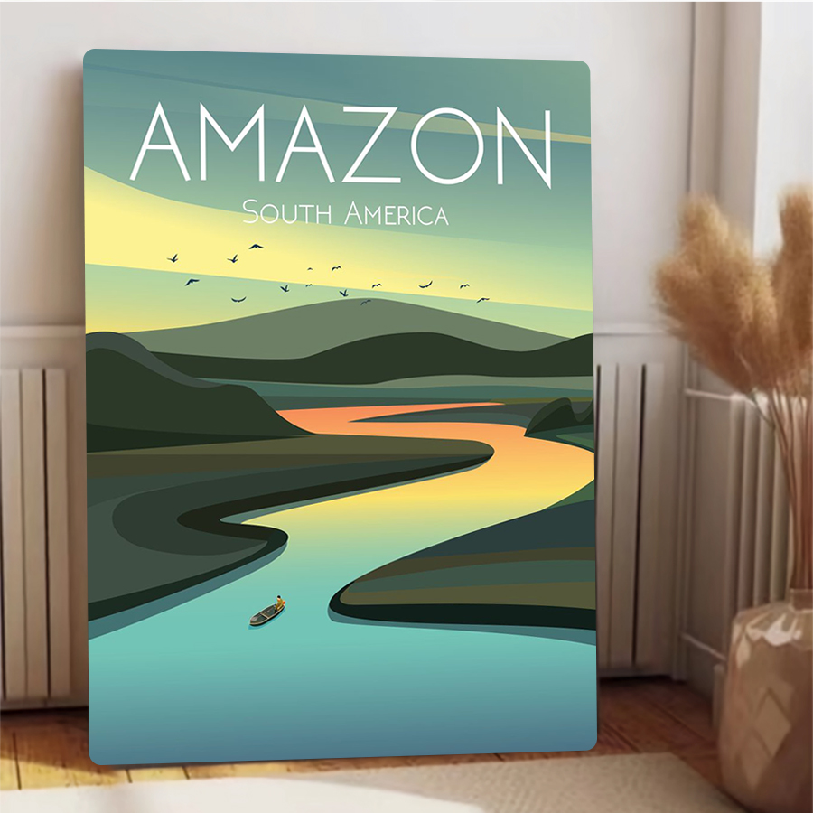 Amazon Nehir Manzara Metal Duv - Home Office Of Amazon incelemesi ve fiyatı