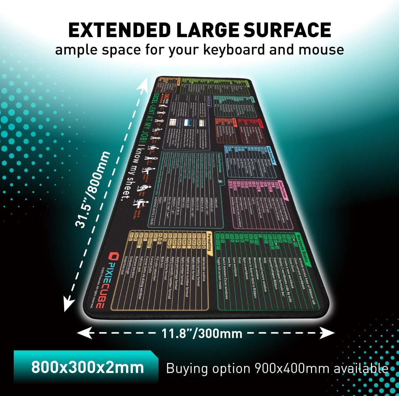 Pixiecube Excel Hile Çizelgesi - Mousepad Xl Extended incelemesi ve fiyatı