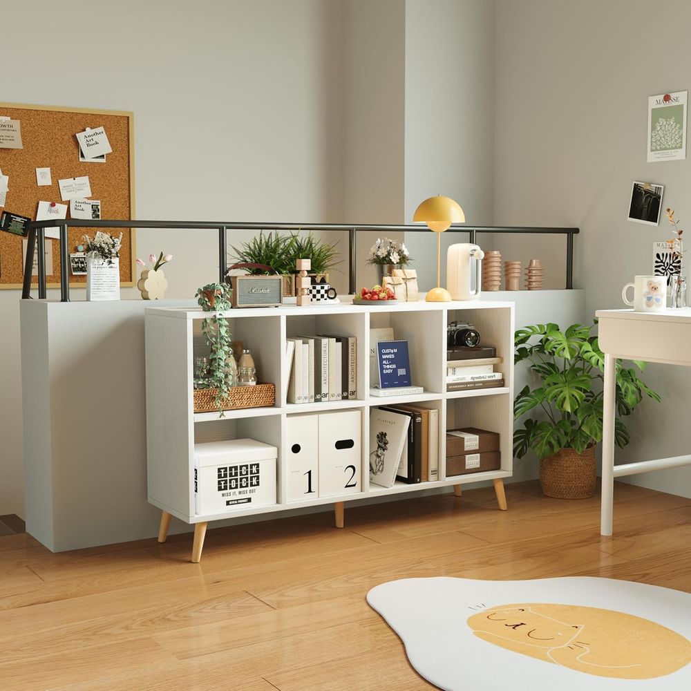 2 Katlı Ahşap Kitaplık, Ayaklı - Home Office With Bookshelves incelemesi ve fiyatı