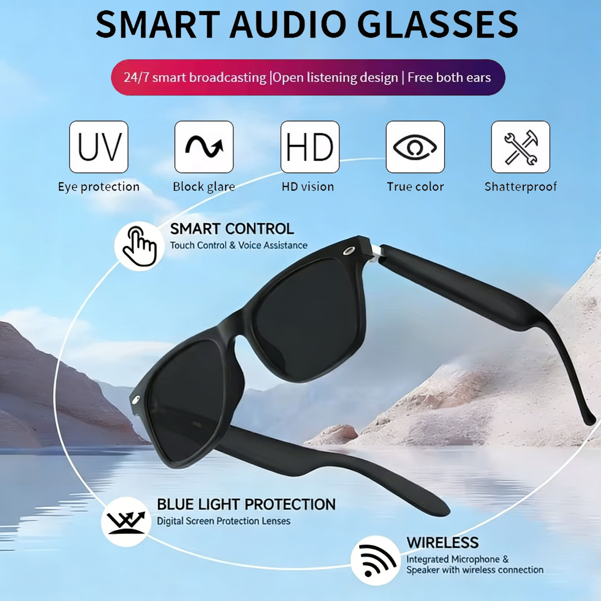 Yeni Akıllı Gözlük Bluetooth Ç - Blue Light Glasses incelemesi ve fiyatı