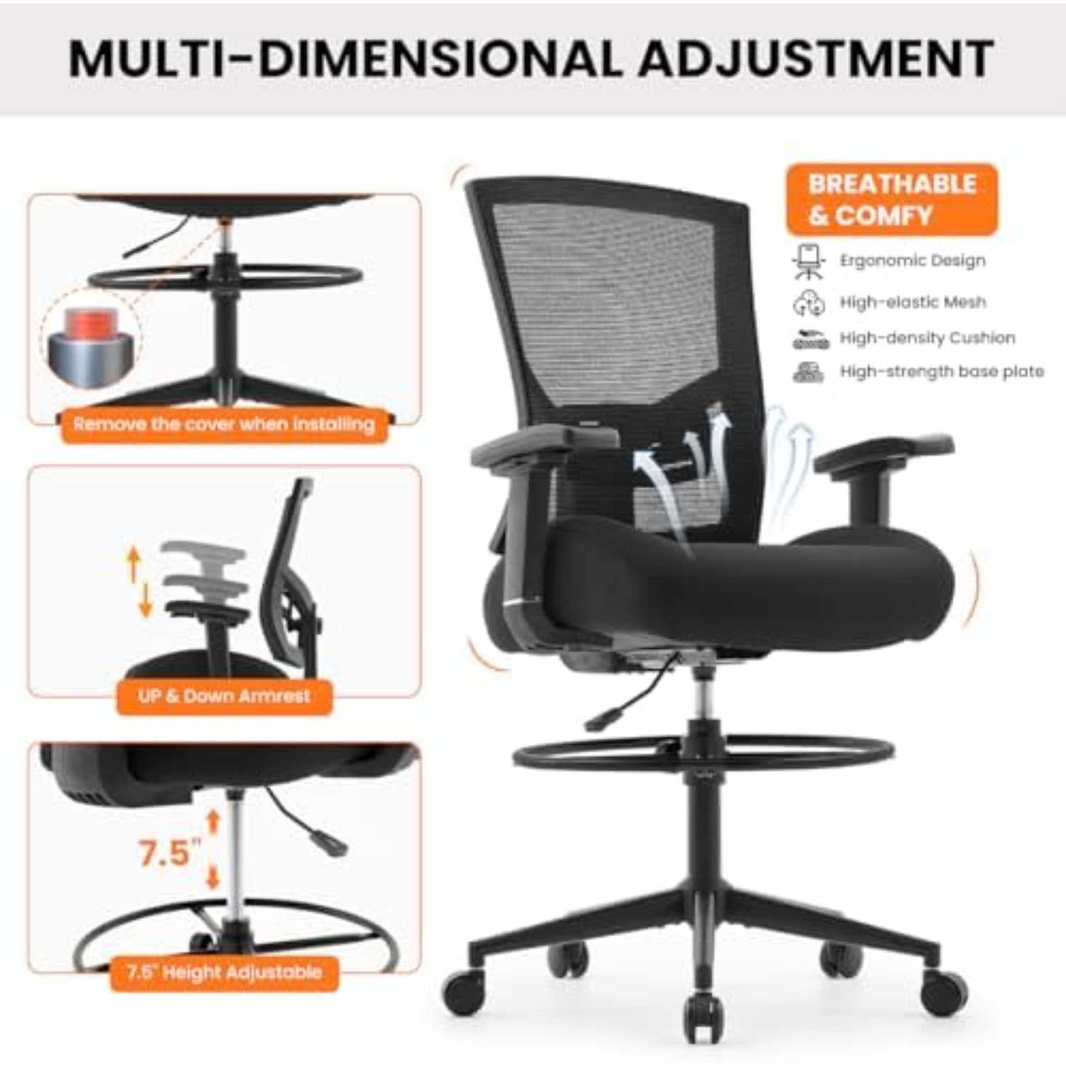 500lbs Çekmeceli Çalışma Koltu - Ergonomic Office Chair incelemesi ve fiyatı